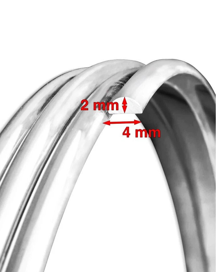 Sterling Silver D-Shape / Half Round Wire half hard 4 x 2 mm