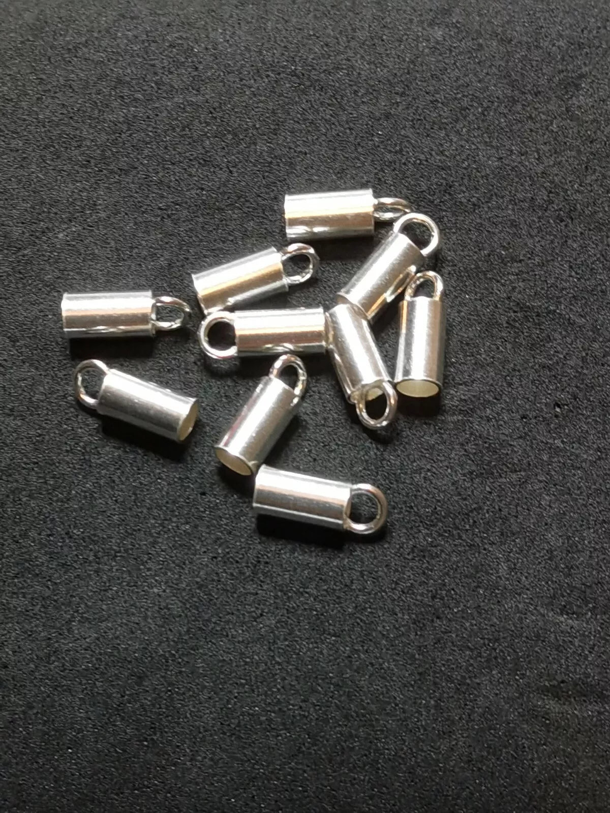 925 solid sterling silver cord end caps pack of 10 pcs