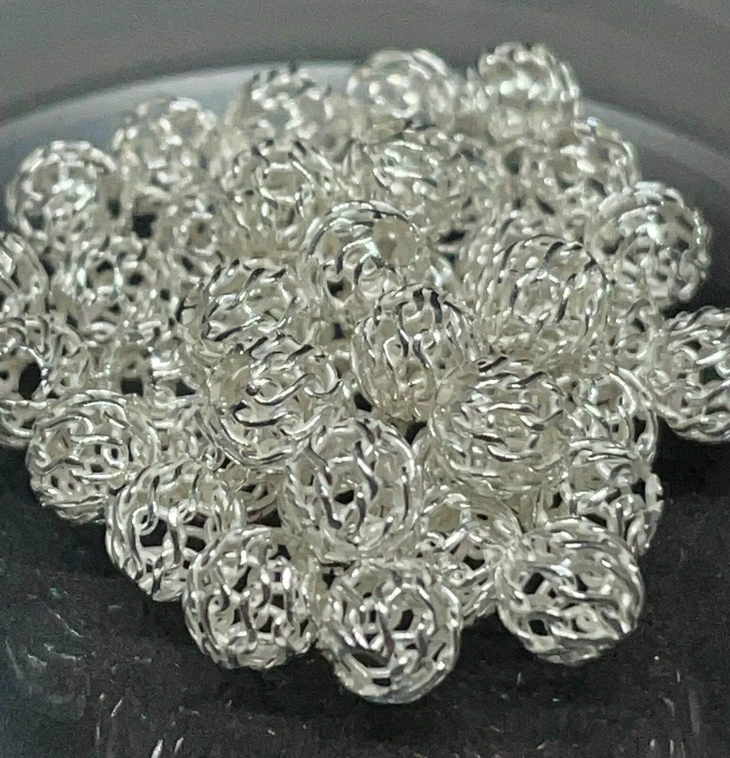 925 Silver Round Bead Openwork Ball 5mm