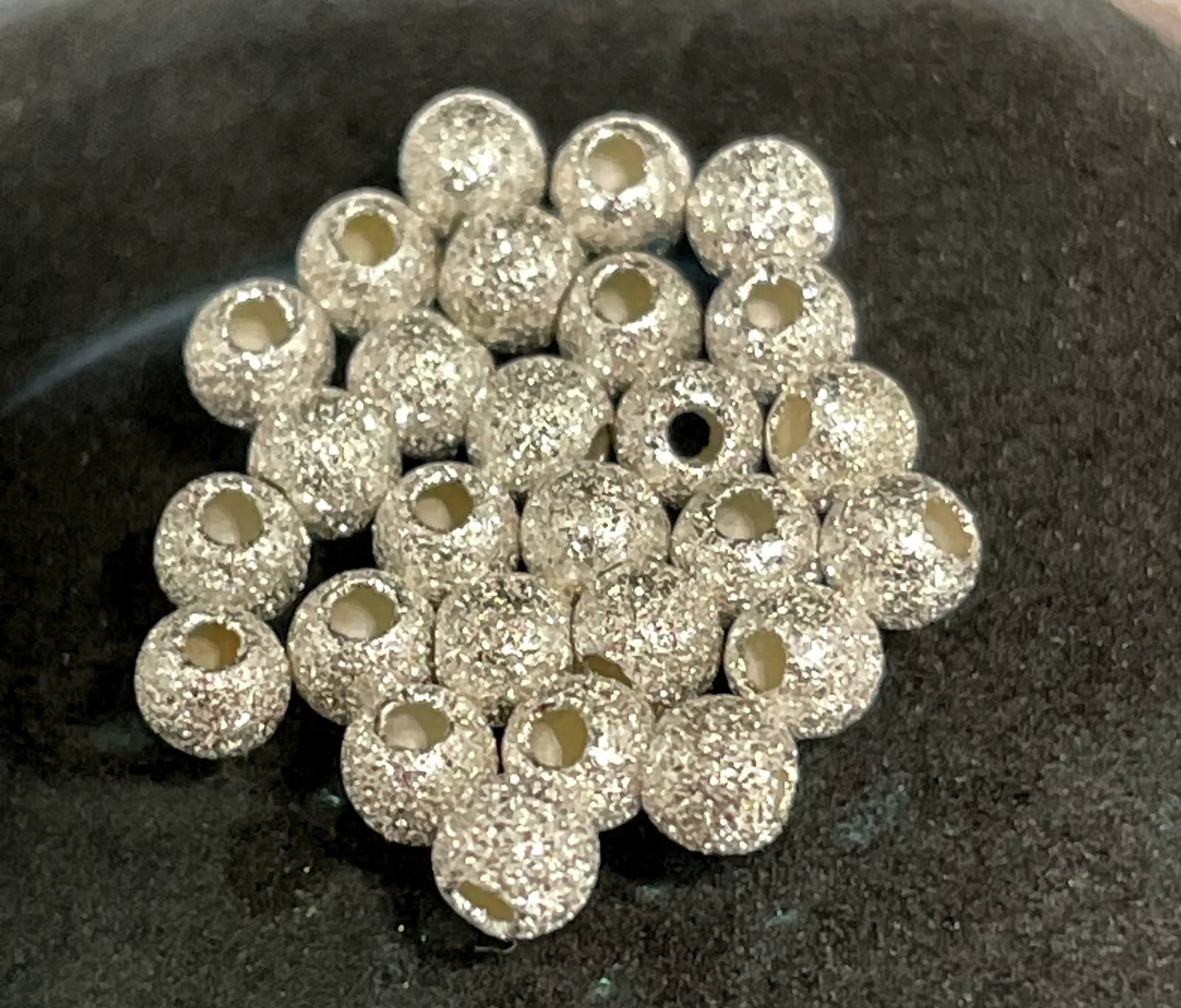 925 Silver Round Bead Stardust 3mm