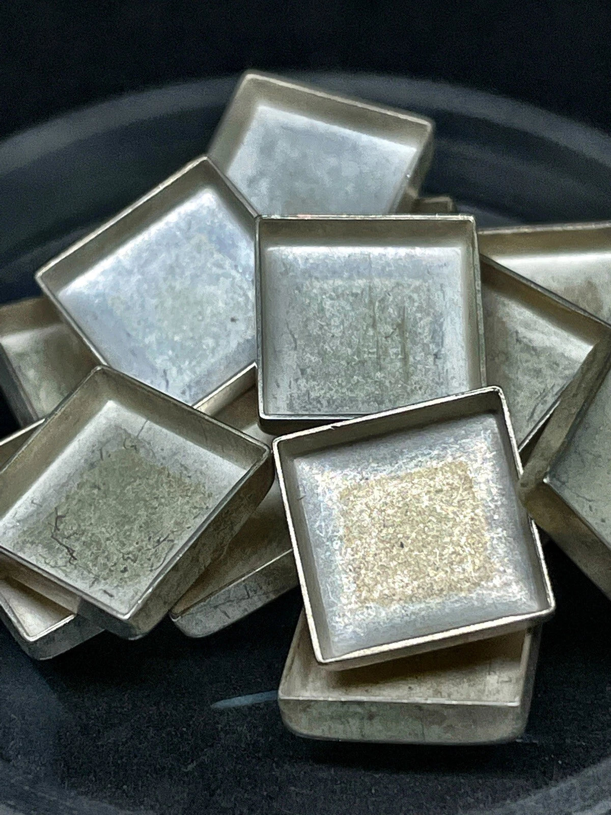 Sterling Silver Square Cabochon Bezel Cups Resin, Stone, Polymer 10x10mm